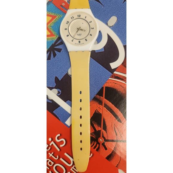 Vintage Swatch Skin Watch TIME SLICE SFW100 Rare Ultra Thin Swiss Made Quartz - Picture 5 of 10